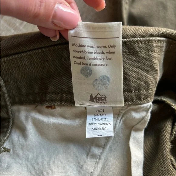 REI Cooperative Trailsmith Double Knee Utility Canvas Overalls Women’s 0 Green - Picture 8 of 14